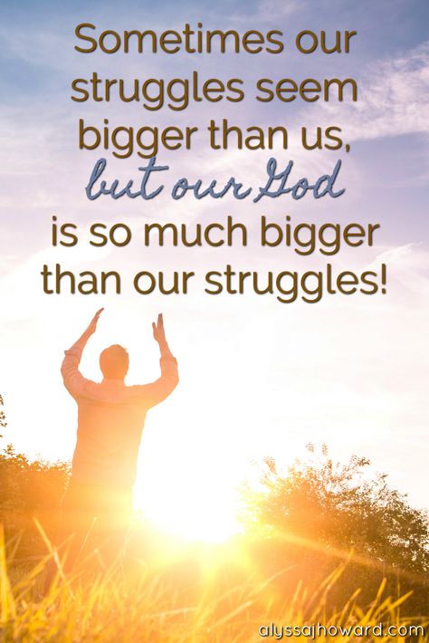 Sometimes our struggles seem bigger than us, but our God is always bigger than our struggles! We can rest in knowing that Jesus has overcome the world and that He has equipped us with everything we need to endure struggles in this life. Greater Is He, Business Mom, I Need Jesus, Overcome The World, God Will Provide, Fresh Market, Pinterest Group, Prayer Verses, Walk By Faith