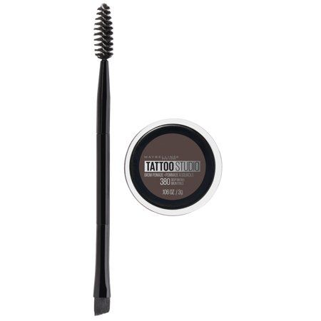 Maybelline TattooStudio Brow Pomade Long Lasting, Buildable, Eyebrow Makeup, Deep Brown - Walmart.com Anastasia Brow Pomade, Mural Tattoo, Maybelline Eyebrow, Eyebrow Shapes, Maybelline Tattoo, New York Tattoo, Brown Eyebrows, Makeup Pro, Waterproof Eyebrow