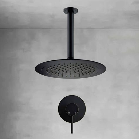 [Promotion] Matte Black Round Shower Head Ceiling Arm Set Bath Concealed Shower Mixer Valve Rainfall Shower Head Size: 9' (238 Mm) Material: Plastic Colour: Matt Black Finish Water Rating: 7.5L/Min Grey Rubber Nozzles For Easy Cleaning, Help Water Moving Smoothly And Flowing Strongly Swivel Ball Joint Adjustable To Suit Your Need Uk Standard Shower Arm Specification: Details Please See The Pictures Attached Above. Material: Brass Construction With Chrome #blackrainfallshowerhead Shower Head Ceiling, Black Shower Head, Ceiling Mounted Shower Head, Shower Head With Hose, Shower Jets, Bathroom Shower Heads, Shower Lighting, High Pressure Shower Head, Fixed Shower Head