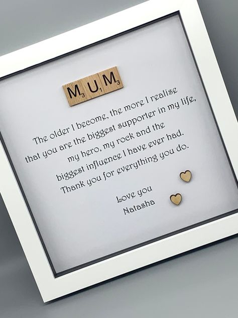 Mum Shadow Box Ideas, Mum Poems, Xmas Gifts For Mom, Birthday Presents For Mum, Present For Mom, Birthday Presents For Mom, Christmas Gifts For Mum, White Shadow, Presents For Mum