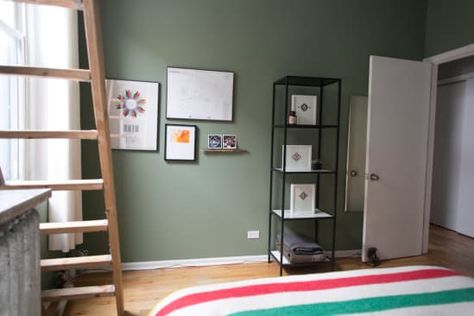 Post Image California Bedroom, Green Accent Wall, Breakfast Room Green, Green Everything, London Living Room, Sage Green Paint, London Living, Bright Decor, Sage Green Walls