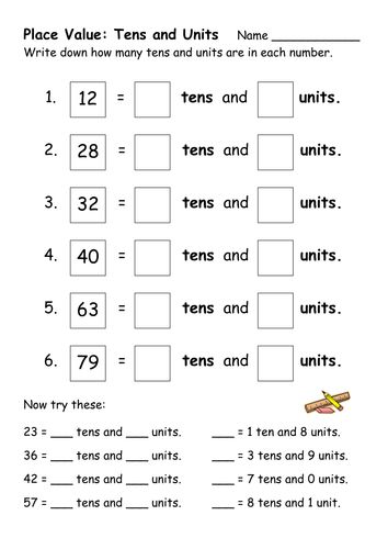 Place The Value - Worksheet School Tens And Units Worksheet, Math Worksheets For Kids, Volume Math, Study Pack, Maths Worksheet, Tens And Units, Math Olympiad, Place Value Worksheets, Classroom Charts