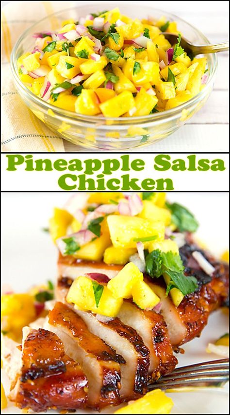 Pineapple Salsa Chicken, Salsa Chicken, Pineapple Salsa, Fruit Salsa, Recipe Cookbook, Fresh Pineapple, Cooking Club, Best Chicken Recipes, Fabulous Foods