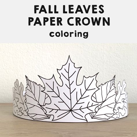 Crown Printable, Autumn Leaves Craft, Crown For Kids, Fall Arts And Crafts, Autumn Party, Paper Crown, Crown Crafts, Autumn Activities For Kids, Fall Preschool