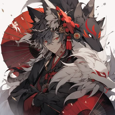 Male Kitsune Black Hair, Kitsune Human Male, Fox Male Oc, Black Kitsune Art, Black Male Art Men, Fox Man Art, Anime Kitsune Boy, Male Kitsune Character Design, Fox Boy Oc