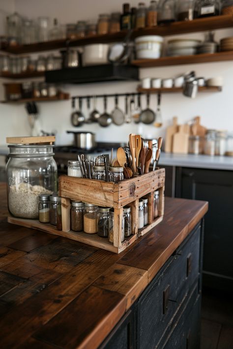 Farmhouse Bohemian Decor, Farmhouse Kitchen Utensil Holder, Farmhouse Utensil Holder, Stoneware Utensil Holder, Ceramic Kitchen Utensil Holder, Cooking Utensil Holder, Kitchen Utensil Organization, Small Kitchen Organization, Pantry Remodel