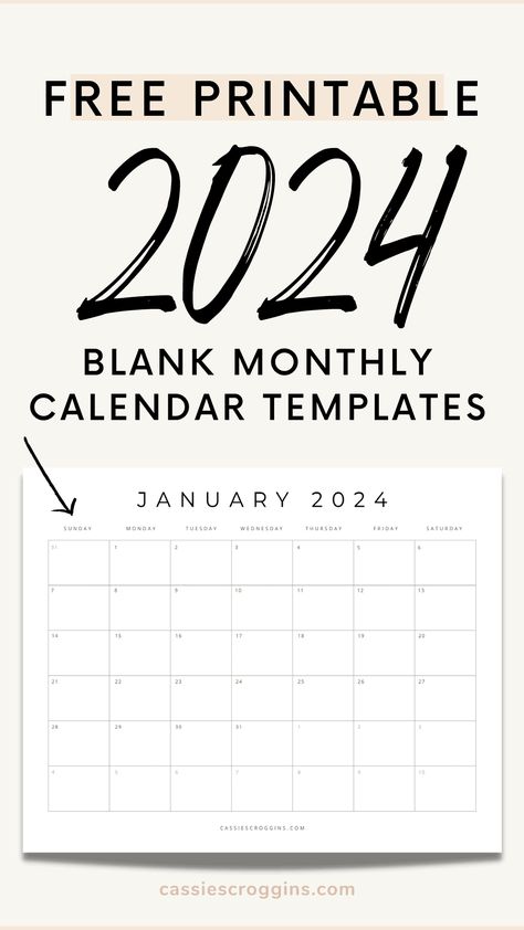 Get organized and plan out 2024 with these free printable blank 2024 calendar templates! Print all 12 months or each month individually! Like our most popular 2022 calendar printables and 2023 free printable calendars, were all set to plan ahead for 2024! These are the best calendars with a modern sleek design! January 2024, February 2024, March 2024, April 2024, May 2024, June 2024, July 2024, August 2024, September 2024, October 2024, November 2024, December 2024 #cassiescroggins 2024 Calender Ideas, Diy 2024 Calendar, Calender Printables 2024, June July August 2024 Printable Calendar, Free Planner Templates 2024, Monthly Calander Printable Free 2023, Monthly Planner Template 2024, Free Printable School Year Calendar 2024-2025, Blank Calendar Printable Free 2024