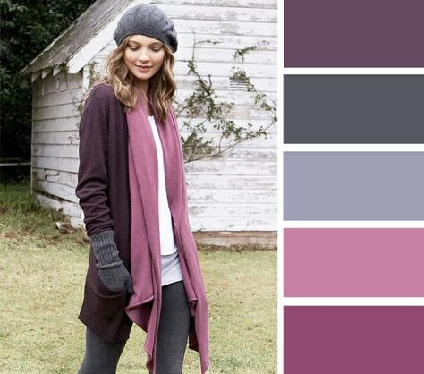 DYT 2/3, ZYLA DUSKY SUMMER Soft Summer mauves & greys. Soft Summer Pink Outfit, Soft Summer Jeans, Dark Gray Cardigan Outfit, Soft Summer Winter Outfits, Plum Cottage, Dusky Summer, Purple Autumn, David Zyla, Soft Summer Palette