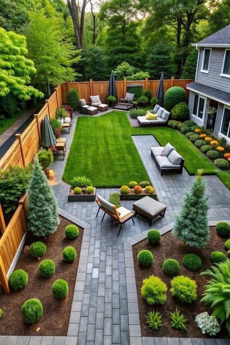 Backyard Layout, Family Backyard, Backyard Design Layout, Living Single, Modern Backyard Landscaping, Large Backyard, Diy Backyard Landscaping, Modern Backyard, Patio Landscaping