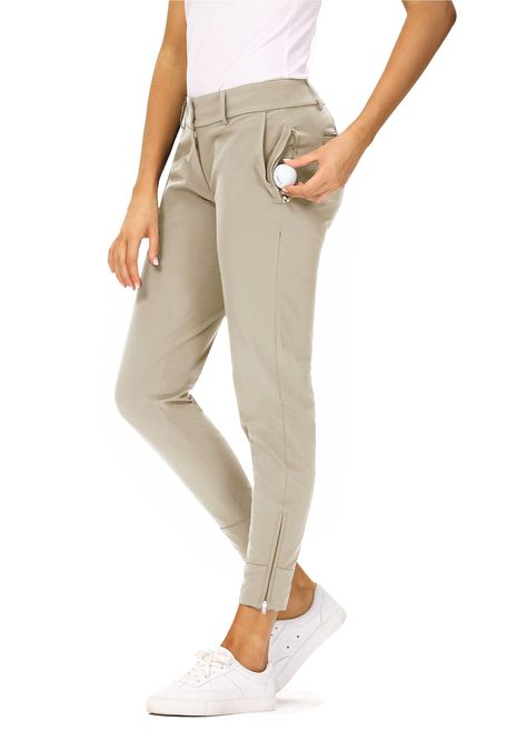 PRICES MAY VARY. 【PRO GOLF PANTS MATERIAL】Choose our comfy golf pants for women, the high UPF50+ protect you against the Sun’s harmful rays. The fabric feels lightweight and breathable. Moisture-Wicking keep you dry and cool. Wrinkle-Free and Machine Washable for Easy Care. Slim fit design with a low-rise waist, Please feel free to choose larger size. 【5 FUNCTIONAL POCKETS】This Hiverlay outdoor pant provides Large Capacity to hold everything. Two Front Side pockets for phone or card case. Two Ba Ladies Pants, Low Rise Pants, Beige Pants, Women Office, Golf Gloves, Outdoor Pants, Ladies Clothing, Golf Pants, Golf Sport