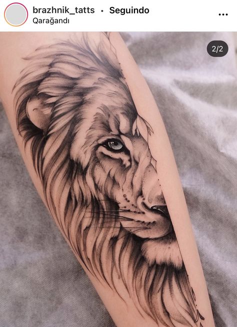 Lion With Arrow Tattoo, Half Lion Half Butterfly Tattoo, Half Lion Head Tattoo, Half Lion Tattoo Design, Half Lion Face Tattoo, Half Lion Tattoo, Maria Tattoo, Lion Head Tattoos, Lion Tattoo Design