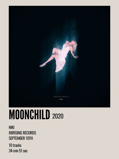 minimal aesthetic polaroid album poster for moonchild by niki from 88rising Niki Album Covers, Polaroid Album, Aesthetic Polaroid, Canvas Collage, Music Poster Design, Mini Calendars, Moon Poster, Album Cover Design, Minimal Aesthetic