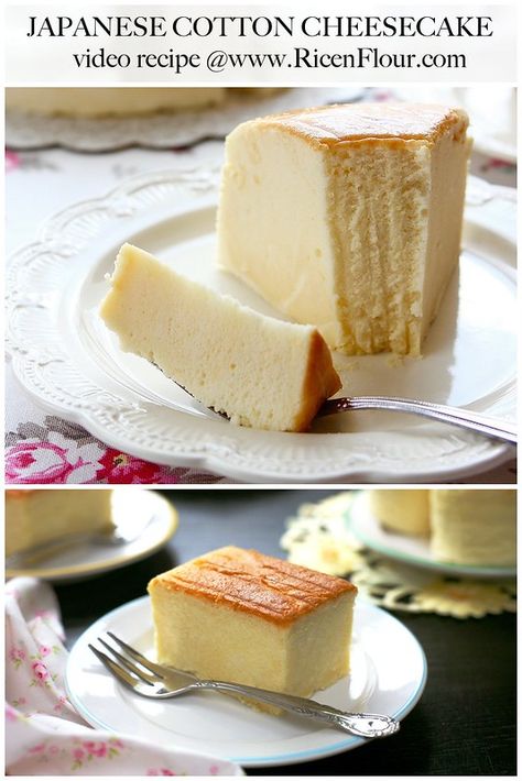 Japanese Cotton Cheesecake Recipe, Cotton Cheesecake Recipe, Instant Pot Japanese, Cheese Souffle Recipes, Cheese Soufflé, Japanese Cotton Cheesecake, Japanese Pastries, Cotton Cheesecake, Japanese Cake