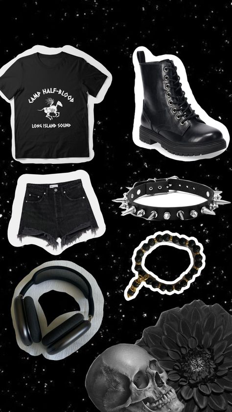 Hades cabin clothes! If you want your cabin just comment! #hadescabin #cabin13 #hades Daughter Of Hecate Outfit, Hades Outfit Aesthetic, Hades Aesthetic Outfit, Hades Inspired Outfit, Cabin Clothes, Hades Cabin, Hades Aesthetic, 13 Aesthetic, Greek God