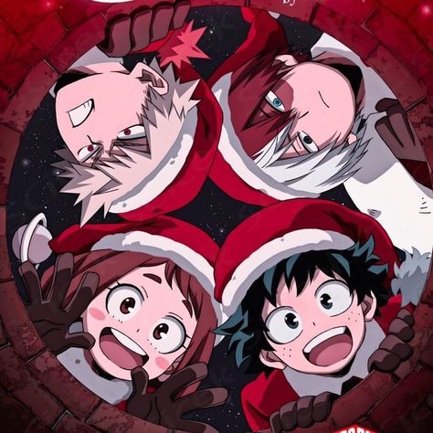 Bakugo Christmas Pfp, Christmas Anime Pfp Aesthetic, My Hero Academia Christmas, Mha Christmas, Cozy Anime, Hero Academia Icons, Christmas Profile Pictures, Christmas Pfps, Ulquiorra And Orihime