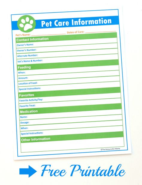 This free printable pet information card is a great way to relay important information to your pet sitter while traveling or in case of an emergency. Pet Sitting Forms, Pet Care Printables, Pet Information, Pet Sitting Business, Pet Businesses, Printable Business Cards, Modern Pet, Information Card, Pet Insurance