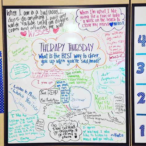 120 Likes, 3 Comments - Hailey Fletcher (@5thgradeinflorida) on Instagram: “Therapy Thursday! For those who asked on my last whiteboard post how I make this work for my…” Whiteboard Prompts, Whiteboard Questions, Whiteboard Writing, Whiteboard Messages, Quick Writes, Responsive Classroom, Morning Activities, Daily Writing Prompts, Morning Meetings