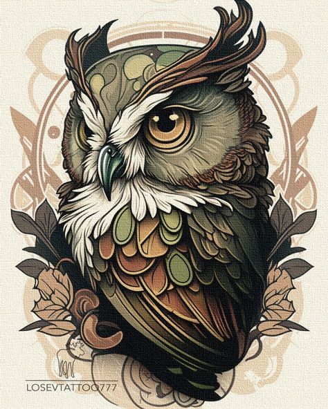 Neo Traditional Owl Tattoo Design, Neo Traditional Art Tattoo, Neo Traditional Animal Tattoo Design, Neo Trad Animals, Neotrad Animal Tattoo, Neo Trad Animal Tattoo, Neo Traditional Animals, Neotraditional Owl Tattoo, Neo Trad Flash