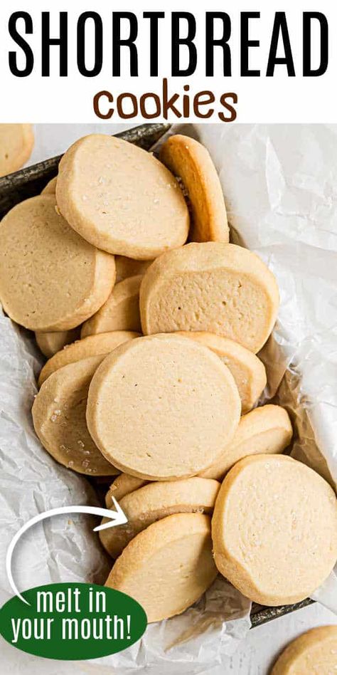 Easy Shortbread Cookies Recipe Melt In Your Mouth Shortbread, Best Shortbread, Buttery Shortbread Cookie Recipe, Shortbread Cookies Recipes, Grandmas Shortbread Cookies, Butter Shortbread Cookie Recipe, Shortbread Butter Cookies, Peanut Butter Shortbread Cookies, Short Bread Recipes Easy