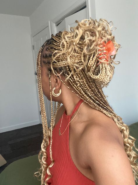 Blonde Knotless Braids, Blonde Knotless, Braids Blonde, Blonde Box Braids, Blonde Braids, Braids Hairstyles Pictures, Cute Box Braids Hairstyles, Protective Hairstyles Braids, Clip Hairstyles