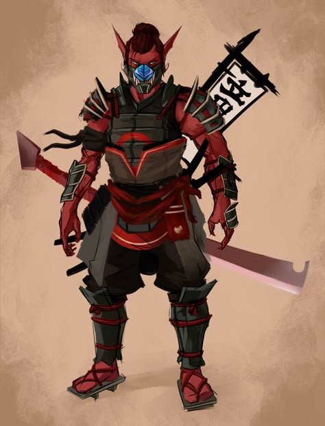 Hobgoblin Samurai, Fantasy Story Ideas, Dnd Races, Fantasy Races, Samurai Art, Dungeons And Dragons Characters, Dnd Art, Anime Warrior, Dungeons And Dragons Homebrew