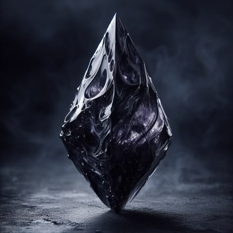 Dark Stone Aesthetic, Fantasy Metal Ore, Chains Aesthetic Dark, Dark World Aesthetic, Magic Crystal Art, Obsidian Aesthetic, Fantasy Artifact, Fantasy Stone, Dark Element