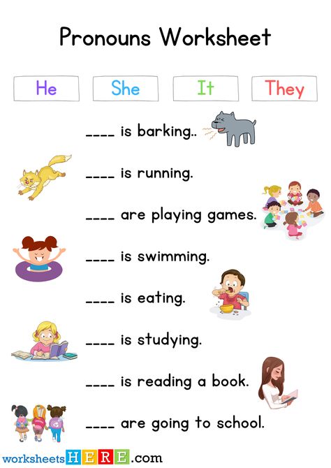 Pronouns Exercises with Answers He She It They, Pronouns Worksheet with Pictures For Kindergarten - WorksheetsHere.com Pronoun Worksheets For Kindergarten, He She It Worksheet For Kindergarten, Pronouns Worksheet For Kindergarten, Pronoun Worksheets For Grade 1, He She It Worksheet, Worksheet Pronouns, Free Pronoun Worksheets, Third Person Singular, Pronouns Exercises