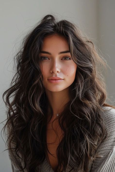 Regrow Hair Naturally, Girls Hairstyles Easy, Modern Haircuts, Long Layered Haircuts, Stylish Haircuts, Balayage Brunette, Haircut For Thick Hair, Foto Art, Long Layered Hair