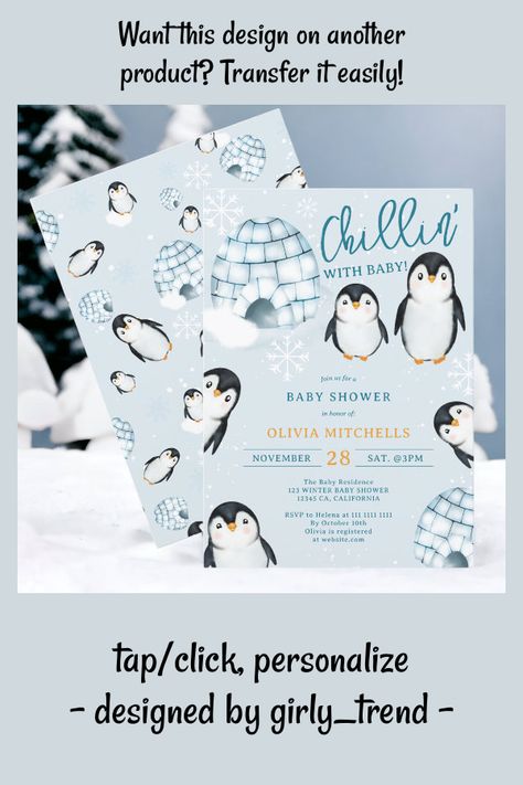 Penguin Baby Shower Theme, Baby Shower Themes Winter, Watercolor Penguins, Watercolor Templates, Baby 2024, Penguin Baby Showers, Winter Baby Shower Themes, Winter Penguin, Penguin Baby