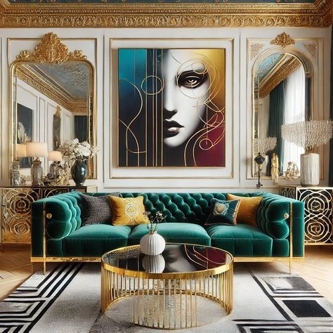 Previously we have already discussed 4 interior styles, that will be useful for both artists and art lovers to know, and today I present to you the Hollywood Regency style (HR). It originated in the 30-40s in Hollywood, California, when luxurious celebrity homes began to be decorated in this elegant and glamorous style. Its creators are considered to be designers like Dorothy Draper and William Haines, who drew inspiration from Art Deco and neoclassical traditions, adding elements of luxu... Old Hollywood Interior Design, Hollywood Glam Interior Design, Hollywood Regency Interior Design, Hollywood Interior Design, William Haines, Regency Bedroom, Hollywood Regency Bedroom, Regency Interior, Lacquered Furniture