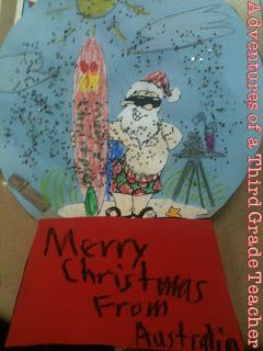 Sunny Days in Second Grade: Christmas in Australia Australia Crafts, Christmas Units, Surfing Santa, December Activities, Teaching Holidays, Christmas In Australia, Christmas Around The World, Australian Christmas, Celebration Around The World