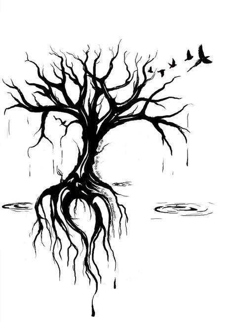 Tree of life Dead Tree Tattoo, Tree Tattoo Black, Family Tree Tattoo, Petit Tattoo, Wave Tattoo, Dead Tree, Tree Tattoo Designs, Tree Of Life Tattoo, Celtic Tree Of Life