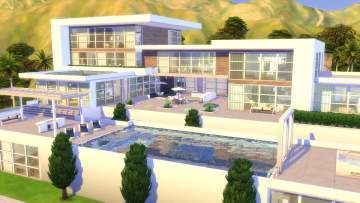 Mod The Sims - Modern Celebrity Mansion - 6BR/8BA Modern Celebrity Mansion, Sims 3 Celebrity Mansion, Celebrity Houses Sims 4, Sims Modern Mansion, Sims 4 Celebrity Home, Sims 4 Celebrity Mansion, Sims 4 Houses Modern Luxury, Sims 4 Mansion Luxury, Sims 4 Modern Mansion