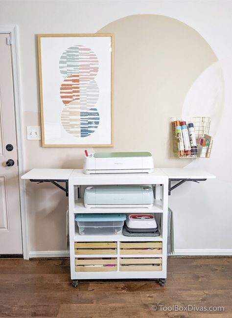 Cricut Craft Station, Cricut Cabinet Storage, Diy Cricut Station, Cricut Craft Table, Diy Cricut Table, Crafting Cart, Cart For Cricut, Diy Cricut Desk, Best Craft Tables For Cricut