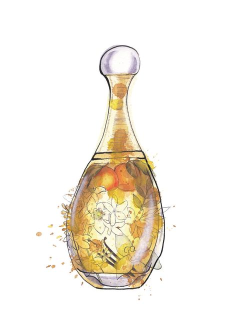 39 Perfume, Perfume Art Painting, Perfume Drawing, Christian Dior Jadore, Dior Jadore, Perfume Art, Tøp Wallpaper, Perfume Display, Perfume Bottle Art