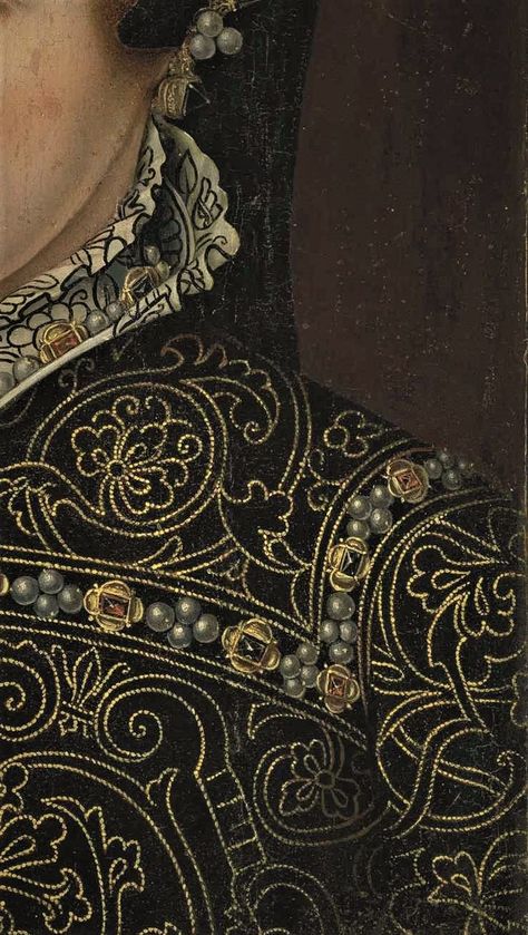 Mary I of England - After Antonis Mor Elizabethan England Aesthetic, Elizabethan Patterns, Mary I Of England, 16th Century Clothing, 16th Century Fashion, Diego Velazquez, Medieval Embroidery, Love Pattern, History Fashion