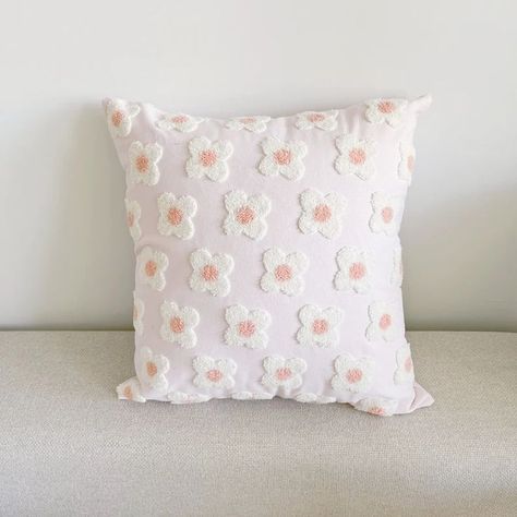 Pink Flower Pillow, Light Pink Throw Pillows, Light Pink Pillows, Butterfly Bedroom, Whimsical House, Pink Throw Pillow, Throw Pillows Bedroom, Pink Throw, Neutral Pillows