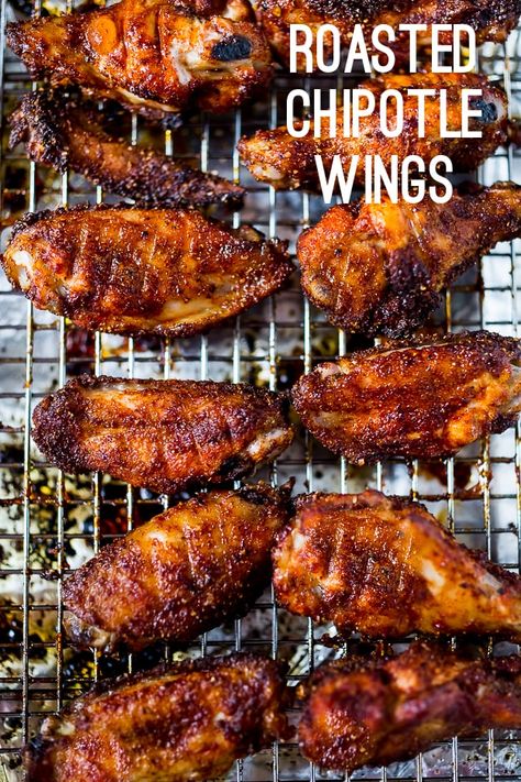 Baked Chipotle Wings- a fast healthy approach to wings! www.feastingathome.com Roasted Wings, Chipotle Wings, Cilantro Dipping Sauce, Roasted Chicken Wings, Feasting At Home, Superbowl Sunday, Baked Wings, Healthy Baked Chicken, Cilantro Sauce