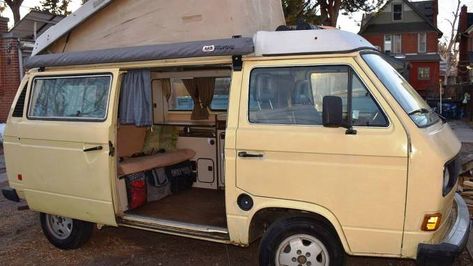 1982 Westfalia in Sloans Lake, CO Vanagon Westfalia, Camping Vans, Westfalia Camper, Camper For Sale, Vw Westfalia, Vw Vanagon, Volkswagen Type 2, Slider Door, Deep Cycle Battery