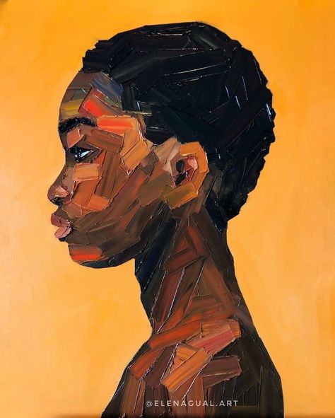 Artist Captures Beauty and Strength in Vibrant Portraits of Women Elena Gual, Flat Bedroom, Type Fonts, Images D'art, Afrique Art, Silhouette Painting, Drawing Faces, Black Art Painting, Afrocentric Art