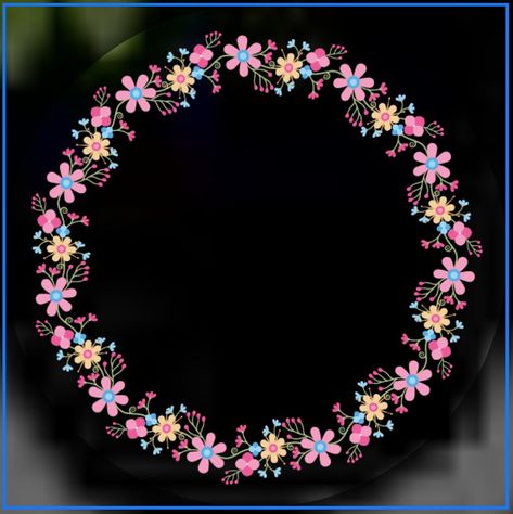 A floral frame from Facebook Circle Frame Aesthetic, Dp Frame Design, Flower Circle Frame, Wedding Illustration Card, Blue Texture Background, Save The Date Video, Baby Photo Frames, Photo Frame Wallpaper, Flower Graphic Design