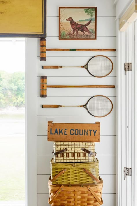 Lake Cabin Decor, Cedar Table, Lakeside Cabin, Picnic Baskets, Vintage Cabin, Lake Cabin, Gather Round, Tennis Rackets, Camp Style