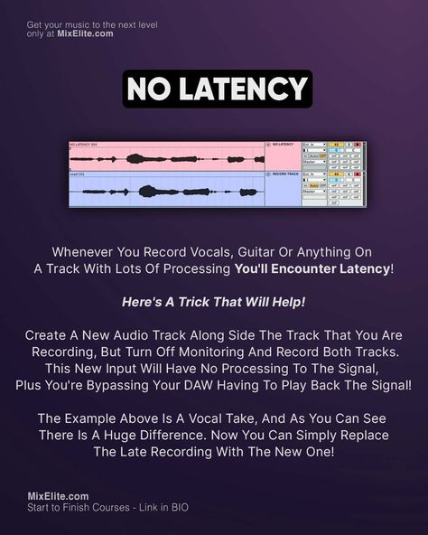 Free Mixing Crash Course 👉 MixElite.com/free-course  Today you are getting to know a trick to get no latency when you record instruments!⁠ ⁠ ⁠ #MixElite #studiosetup#tutorial#trapmusic #harmony#flstudiotips#flstudio#flstudio20#flstudiogang#housemusic#trap#hiphop#producing#beats#sounddesign#studio#studiosession#musicproduction#producingmusic#production #deephouse#mastering Audio Mastering, Home Recording Studio Setup, Learn Music Theory, Recording Studio Setup, Audio Engineering, Music Mixing, Studio Music, Minimal Techno, Fl Studio