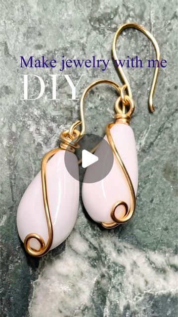 make jewelry with me on Instagram: "DIY earrings made from delicate porcelain and gold wire#jewelry #tutorials #giftideas #handmade" Wire Earrings Diy Tutorials, Wire Wrapped Earrings Tutorial, Gold Wire Jewelry, Wrapping Crystals, Diy Wire Earrings, Wire Wrapping Diy, Wire Wrapping Crystals, Make Jewelry, Diy Wire Jewelry