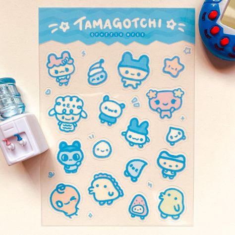 Tamagotchi Sticker Sheet, Tamagotchi Sticker, Transparent Stickers, Sticker Sheet, Print Stickers, Sticker Sheets, New Art, Doodles, Art Design