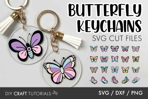 Cute Butterfly Keychain Patterns#butterfliessvgbundle #keychainsvgbundle #keychainpatternssvg Acrylic Keychain Ideas, Round Keychain Svg, Keychain Patterns, Chain Ideas, Keychain Svg, Butterfly Keychain, Htv Projects, Keychain Display, Round Keychain