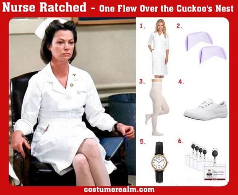 Ratched Costume, Nurse Ratchet, Diy Nurse, Asylum Halloween, Nurse Ratched, Diy Nursing, Costume Guide, Halloween Coustumes, White Cargo Pants