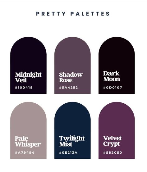 Deep Violet Black Paint, Purple Gray Black Color Palette, Deep Purple Color Scheme, Dark Feminine Colour Palette, Evil Color Palette, Purple And Black Color Palette, Purple Pantone, Emerald Room, Deep Winter Palette