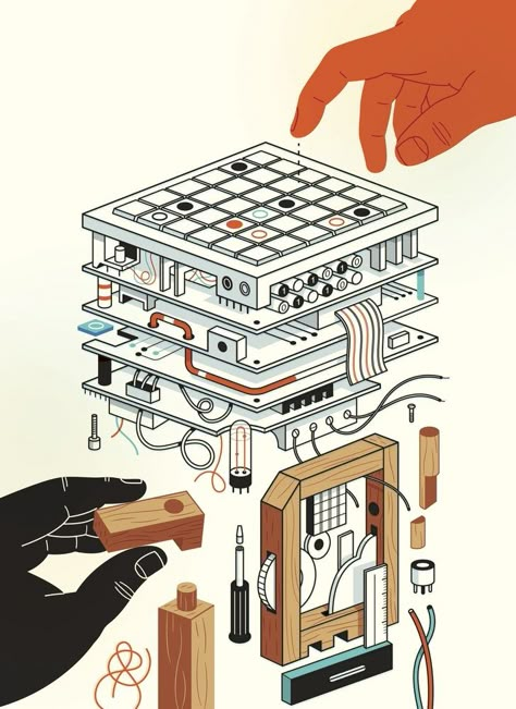 Industry Illustration, Revolution Poster, Industrial Design Sketch, Isometric Illustration, Business Illustration, Industrial Revolution, The Maker, The New Yorker, New Yorker