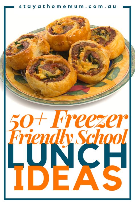 50+ Freezer Friendly School Lunch Ideas School Lunch Prep, Frozen Lunches, Freezer Lunches, Kids Lunch Box Meals, Easy Fast Dinner Recipes, School Lunch Recipes, Lunch Prep, Stay At Home Mum, School Lunch Ideas